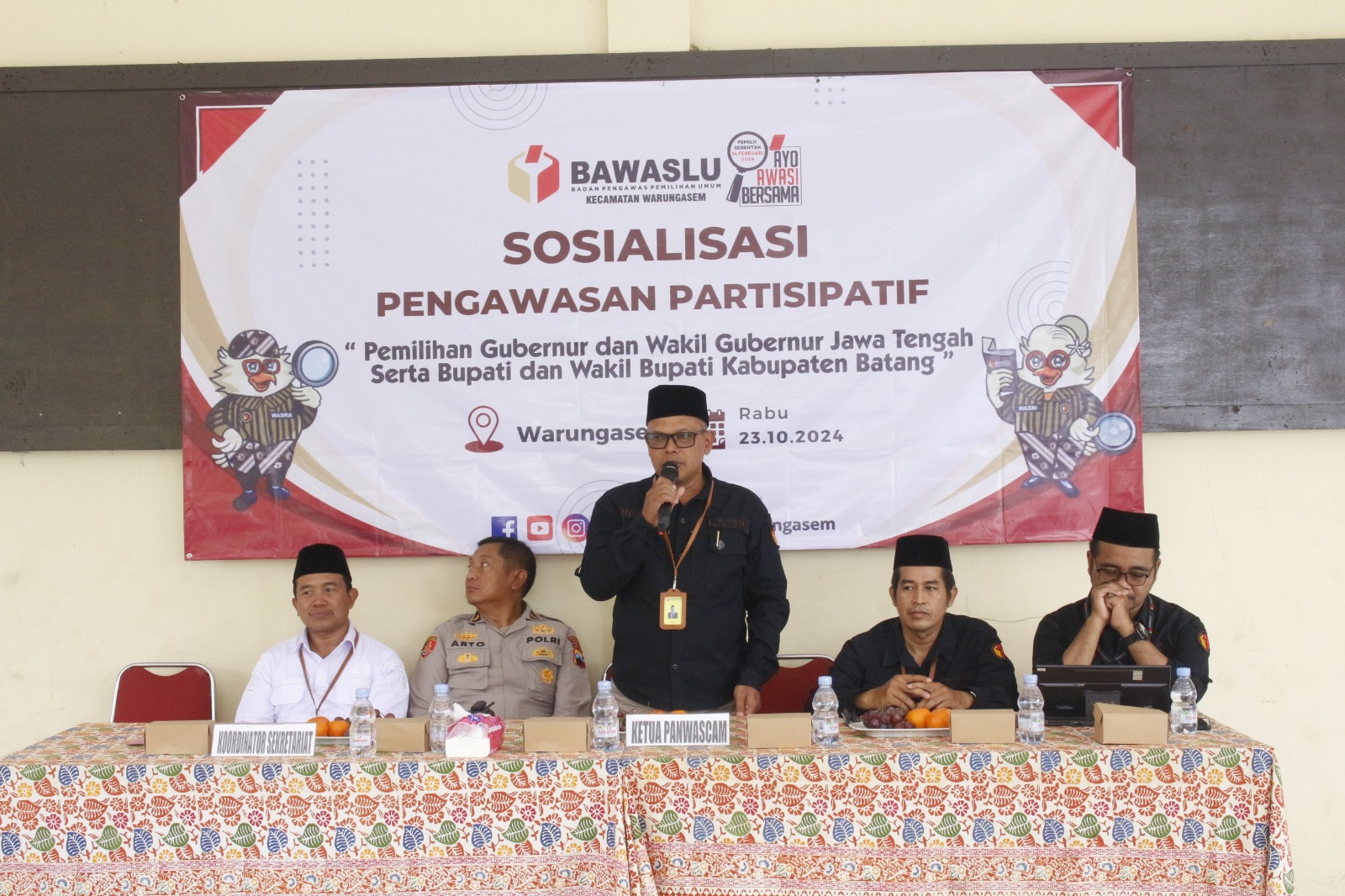 Ormas Diajak Panwaslucam Warungasem Ikut Aktif Awasi Pilkada 2024