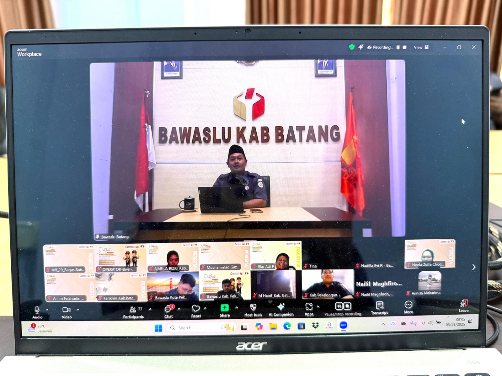 Kordiv P2H Bawaslu Batang Tekankan Pentingnya Pencegahan Pada Diskusi P2P Daring Tahun 2025