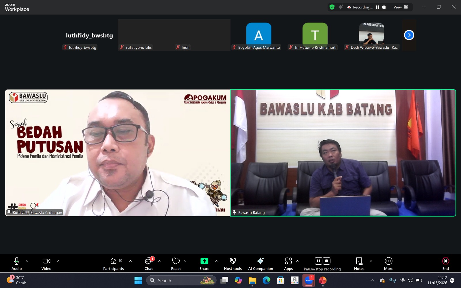 Bawaslu Batang Gelar POGAKUM: Bedah Putusan Pelanggaran Administratif Pemilu 2019