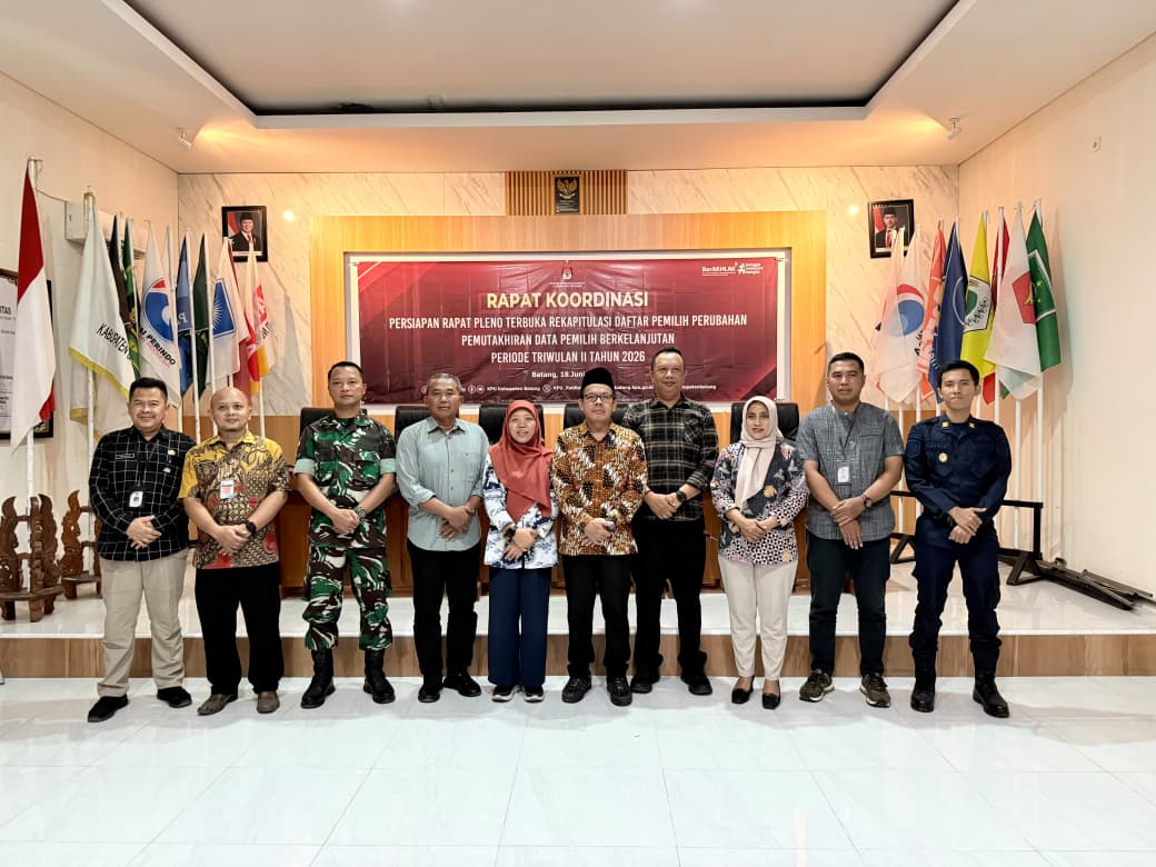 Hadiri Rakor Persiapan Pleno PDPB Triwulan II, Bawaslu Batang Tekankan Akurasi Data Pemilih