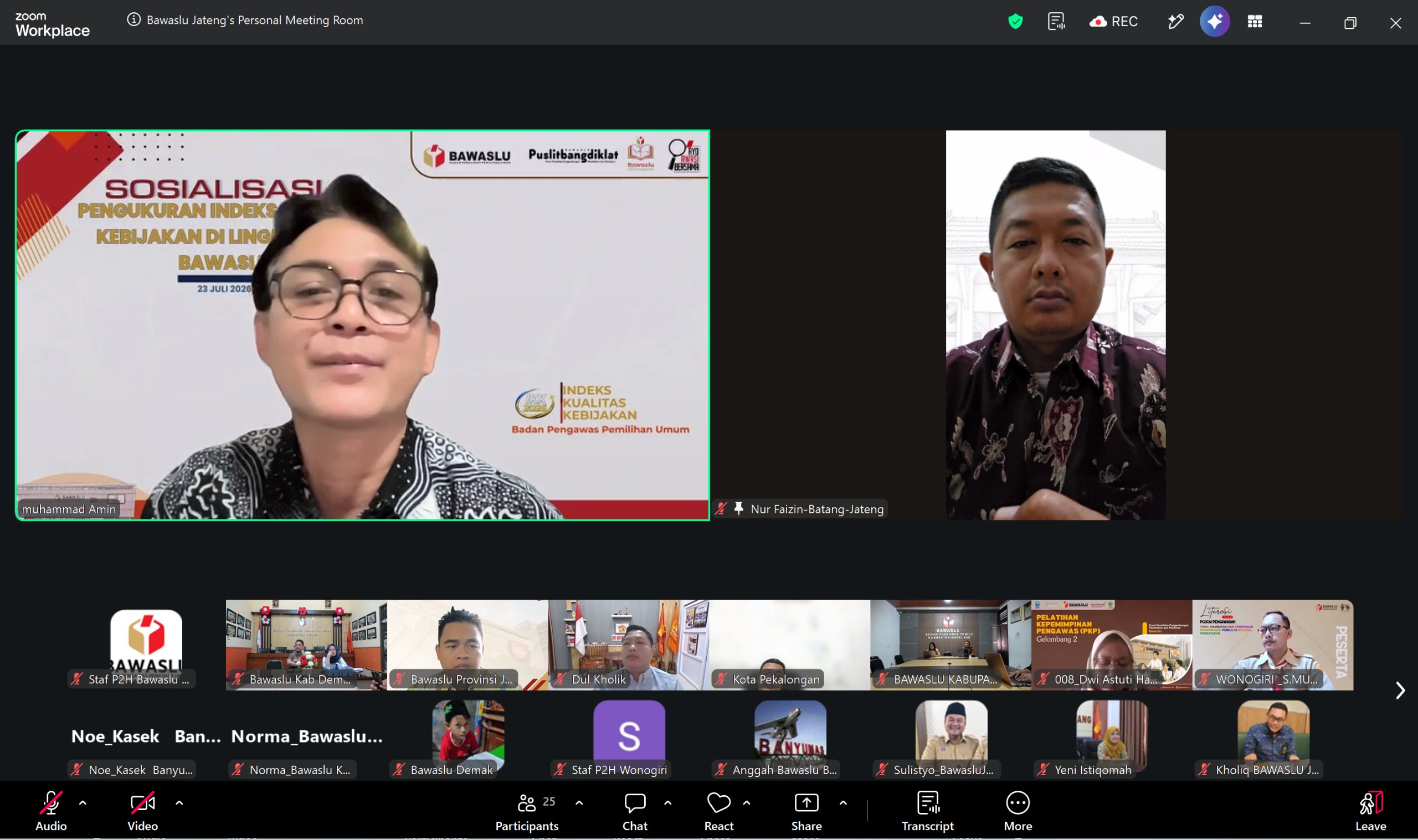 Bawaslu Batang Paparkan Perjalanan Saka Adhyasta Pemilu dalam Rakor Persiapan Lomba Kwarda Jateng