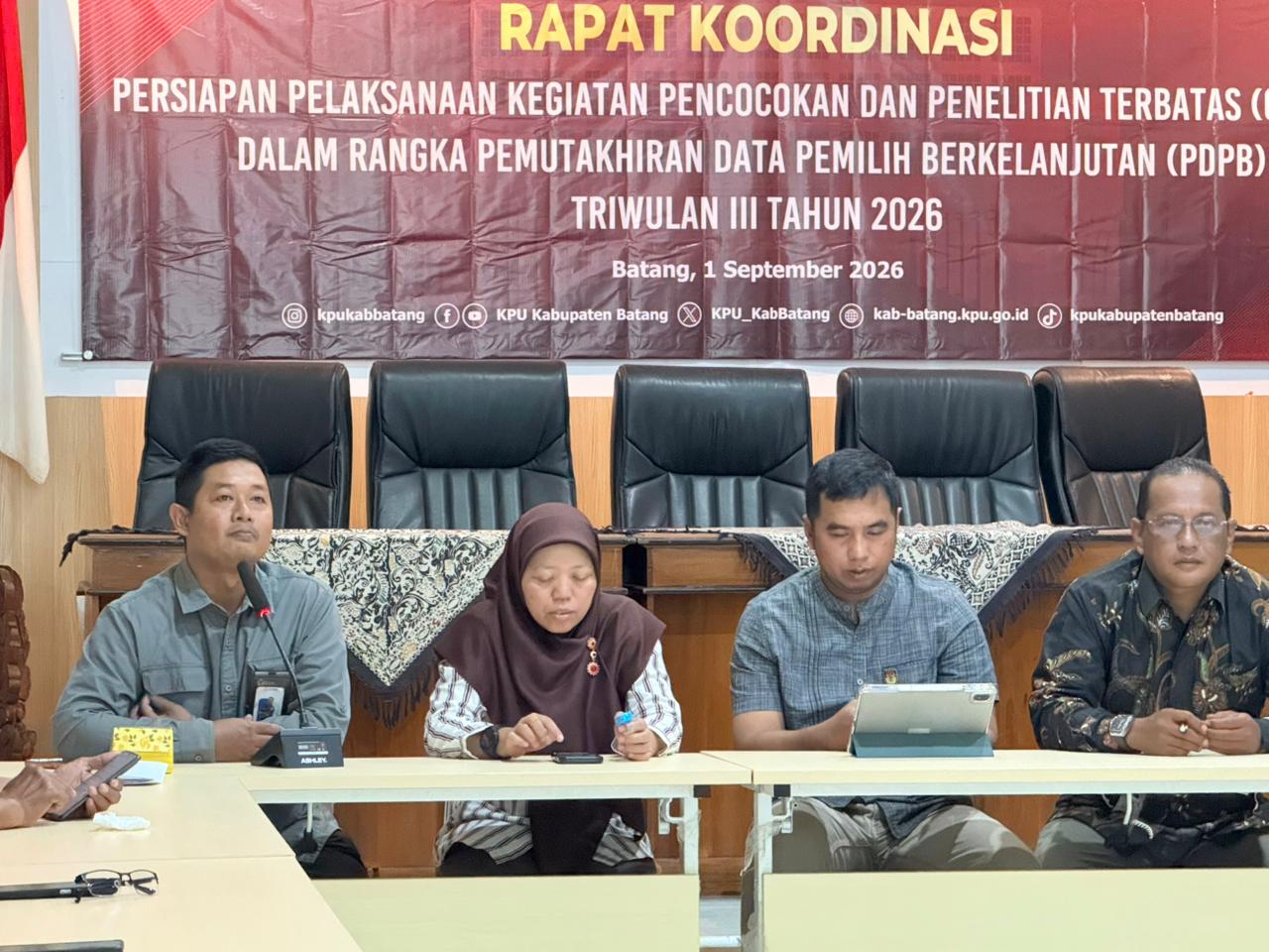 Bawaslu Batang Hadiri Rapat Koordinasi Persiapan Coktas PDPB Triwulan III Tahun 2026