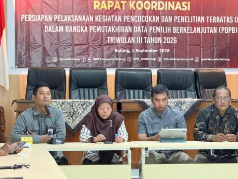 Bawaslu Batang Hadiri Rapat Koordinasi Persiapan Coktas PDPB Triwulan III Tahun 2026